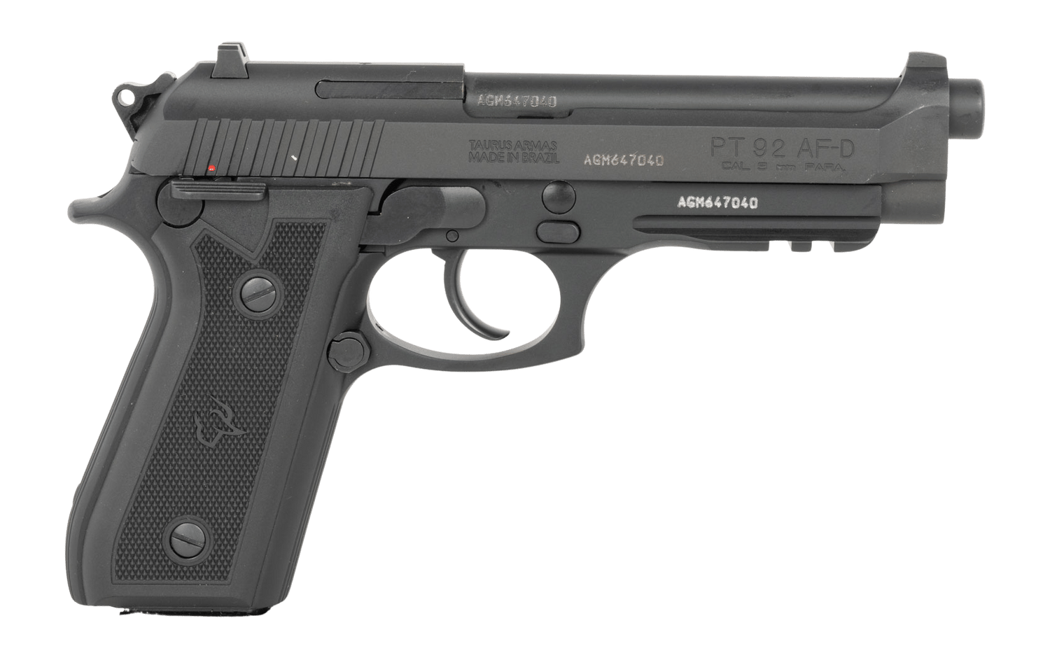 Taurus 1-920151-6MAG 92  Full Size 9mm Luger 18+1 5" Matte Matte Stainless Steel Barrel, Alloy Steel Serrated Slide, Black Anodized Aluminum Frame w/Beavertail & Picatinny Rail, Black Hogue G10 Grip,
