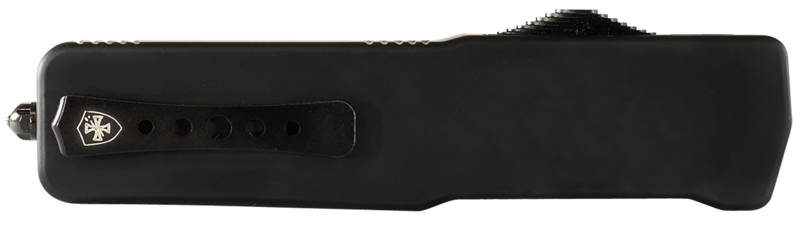 Templar Knife MZBR121 Premium Weighted  Slim 3.16" OTF Dagger Plain Black Oxide Stonewashed D2 Steel Blade, 4.93" Black Aluminum/Rubber Handle