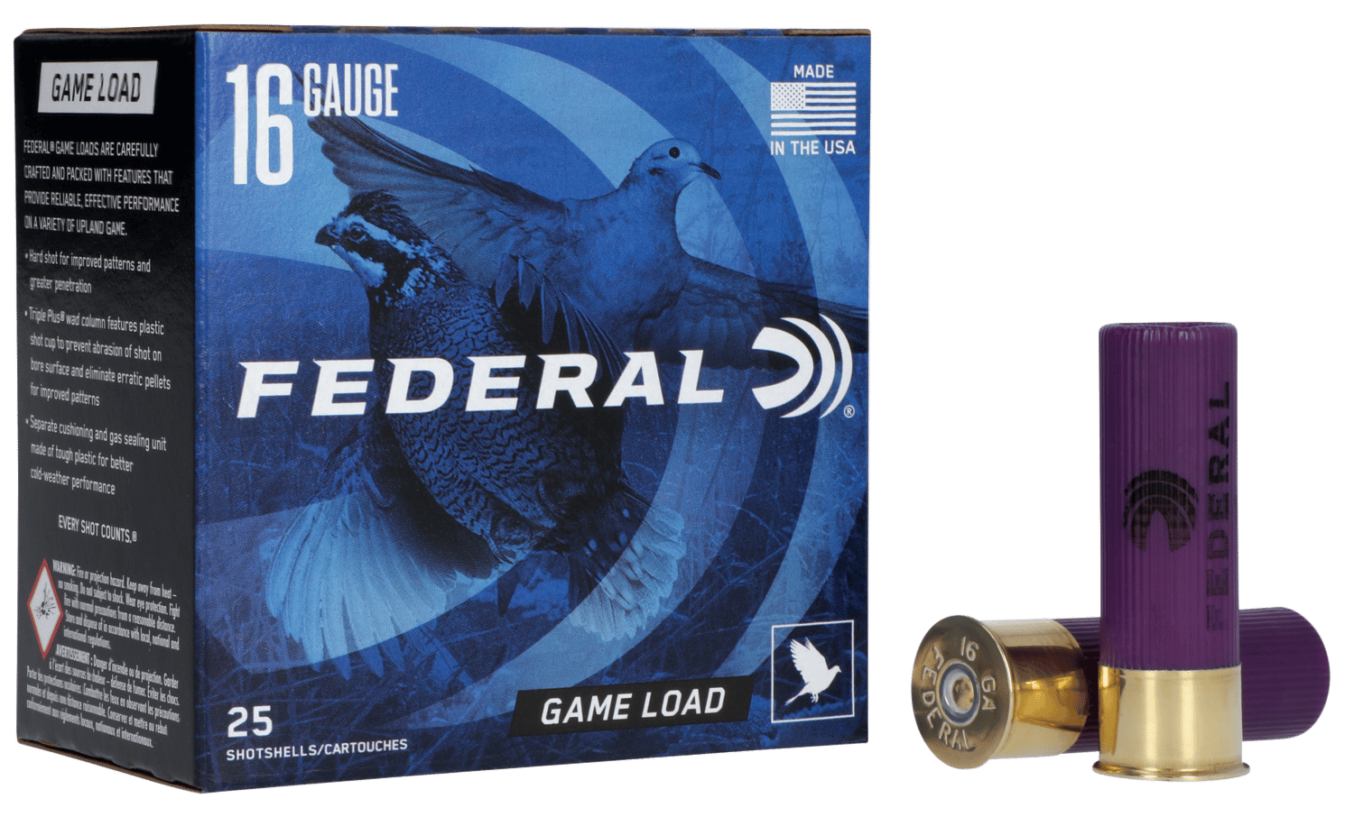 Federal H1606 Game-Shok Upland 16Gauge 2.75" 1oz 6Shot 25 Per Box/10 Case