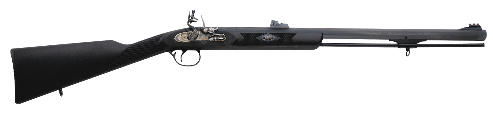 Traditions R3200850 Deerhunter  50 Cal 24" Flintlock Blued Black Synthetic Stock
