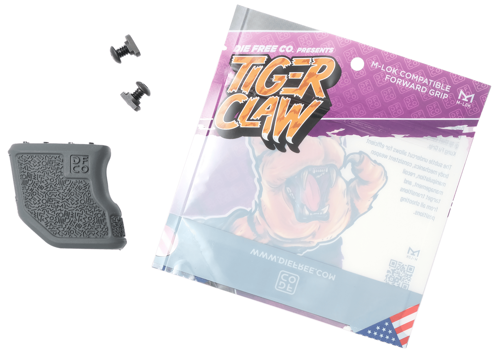 Die Free Co Llc TCMLOKGRY Tiger Claw  Gray Nylon