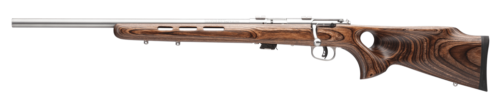 Savage Arms 25795 Mark II BTV Full Size 22 LR 5+1 21" Satin Heavy Button Rifled Barrel, Satin Drilled & Tapped Stainless Steel Receiver, Satin Brown Thumbhole Laminate Stock, Left Hand