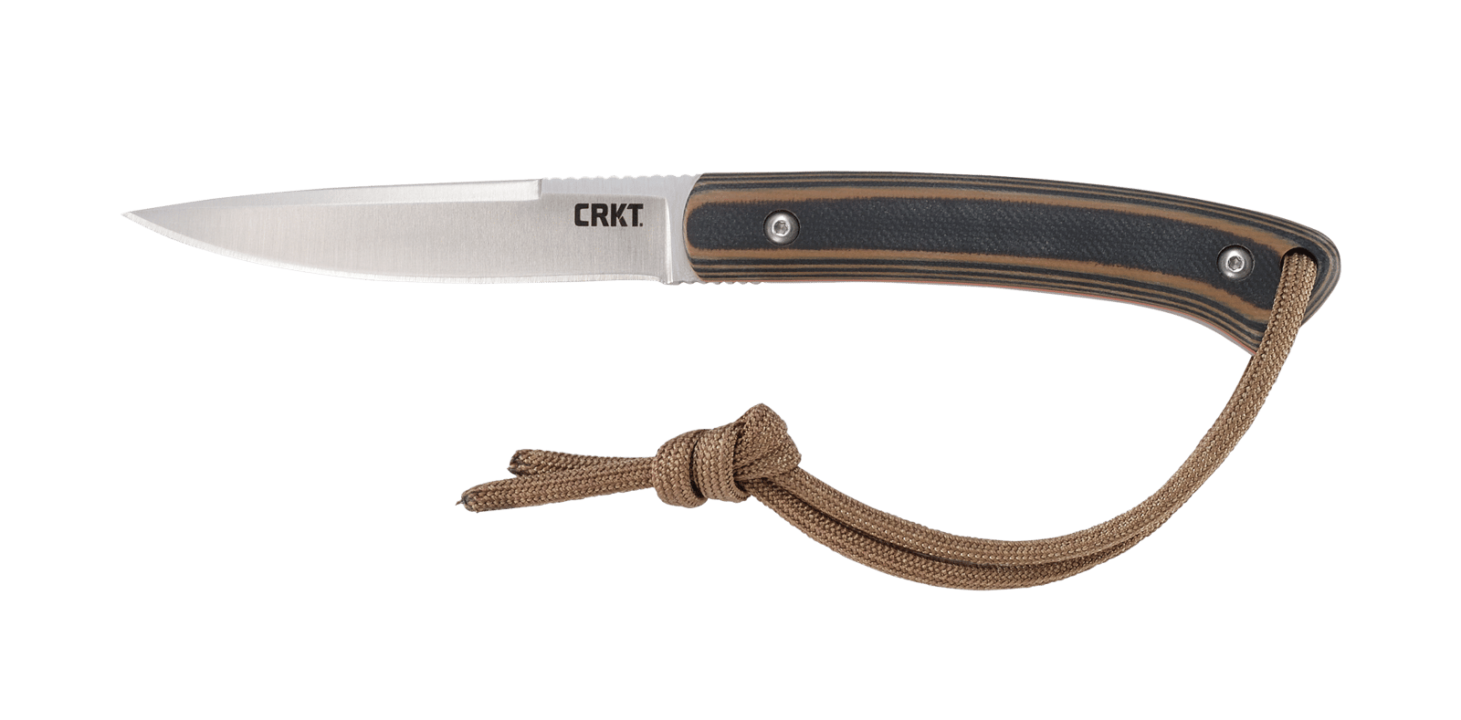 CRKT 2382 Biwa  3.02" Fixed Plain Satin 8Cr13MoV SS Blade/Black/Brown G10 Handle Includes Lanyard/Sheath