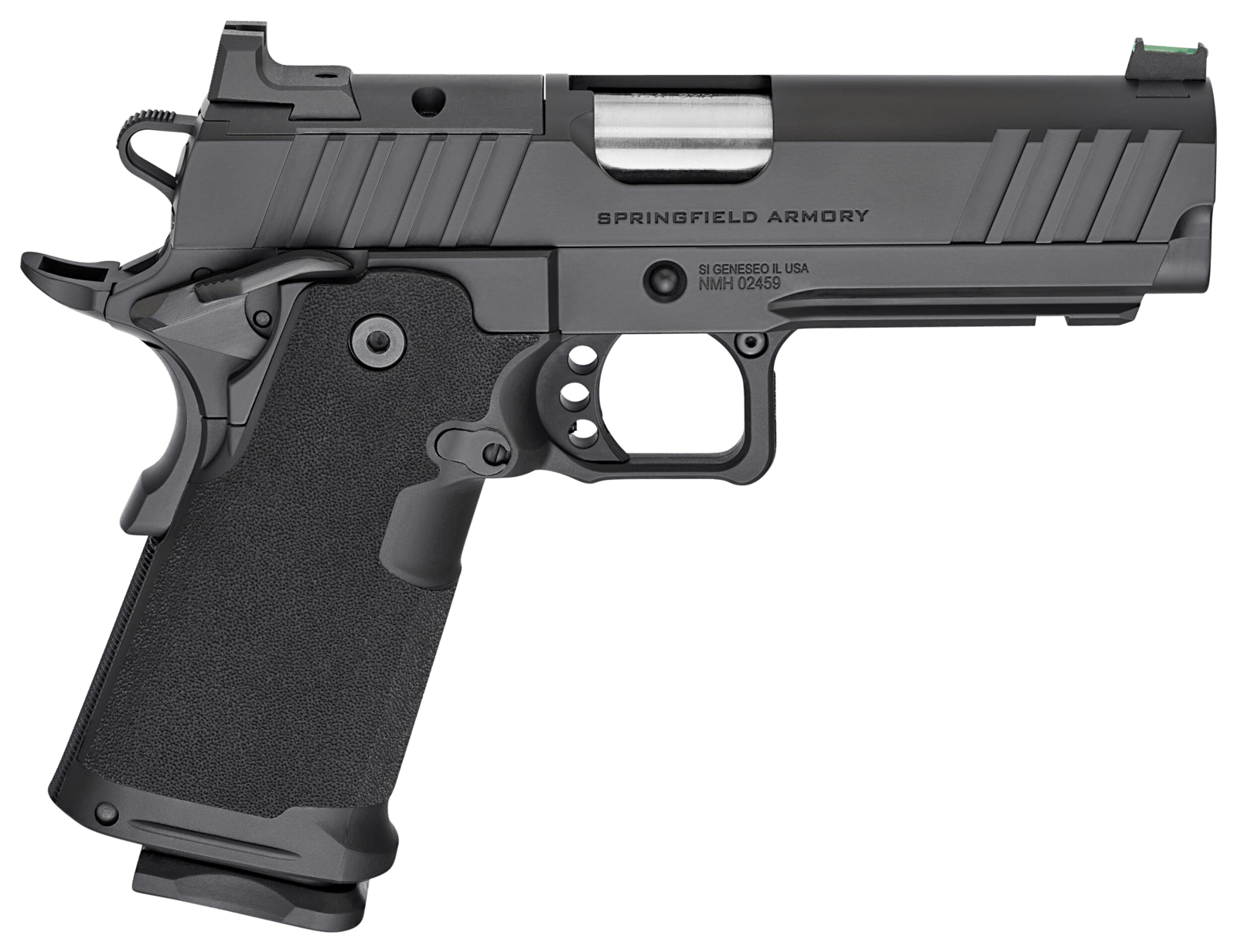 Springfield Armory PH9117AOS Prodigy  9mm Luger 20+1/17+1 4.25" Bull Barrel, Black Cerakote Carbon Steel Frame w/Picatinny Acc. Rail, Optic Ready Slide, Polymer Grip, Fiber Optic Sight