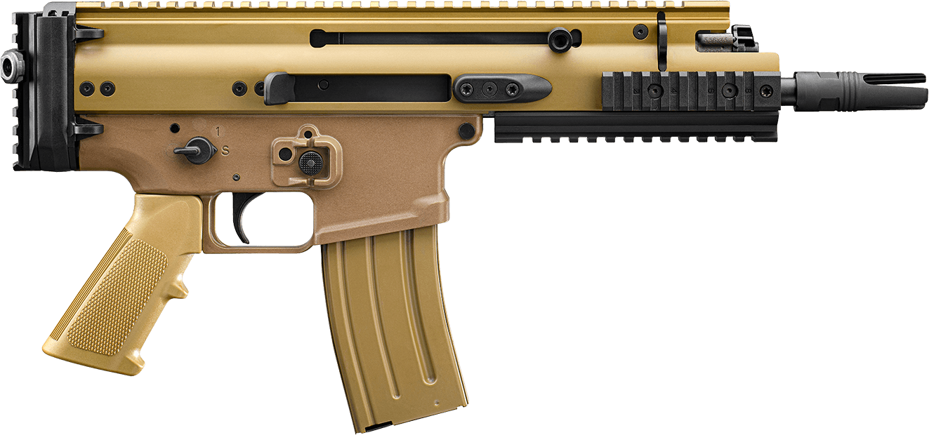 FN 38101241 SCAR 15P 5.56x45mm 30+1 7.50" Chrome Lined Steel Barrel, Flat Dark Earth Anodized Aluminum Picatinny Rail Receiver, FDE Polymer Grip, Ambidextrous