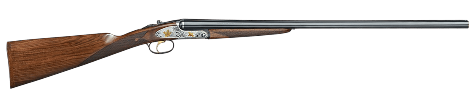 F.A.I.R. FRISSL1228 Iside Select 12 Gauge Break Open 2rd 28" Black Side By Side Barrel, Polished Silver w/Gold Inlay Receiver, English Style Oiled Walnut Stock, Technichoke XP50 Choke System