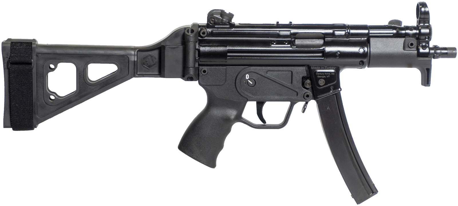 Century Arms HG6035SB-N AP5 P 9mm Luger 30+1 5.75" Threaded Barrel, Polymer Picatinny Rail Receiver, Black Synthetic SB Tactical Brace, Black Polymer Grip