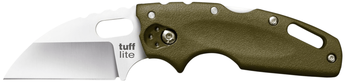 Cold Steel CS20LTG Tuff Lite  2.50" Folding Clip Point Plain AUS-8A SS Blade/OD Green Griv-Ex Handle Includes Pocket Clip
