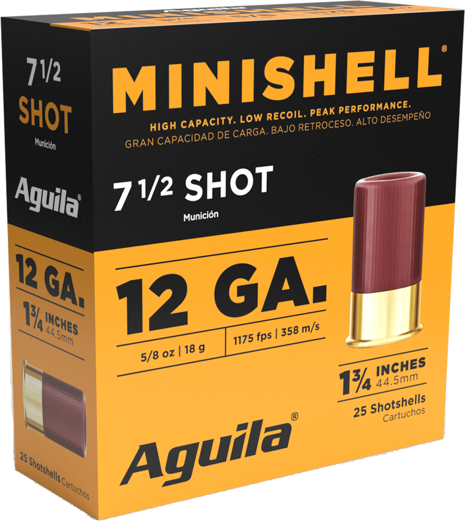 Aguila 1CHB1387 Minishell  12Gauge 1.75" 5/8oz 7.5Shot 25 Per Box/10 Case