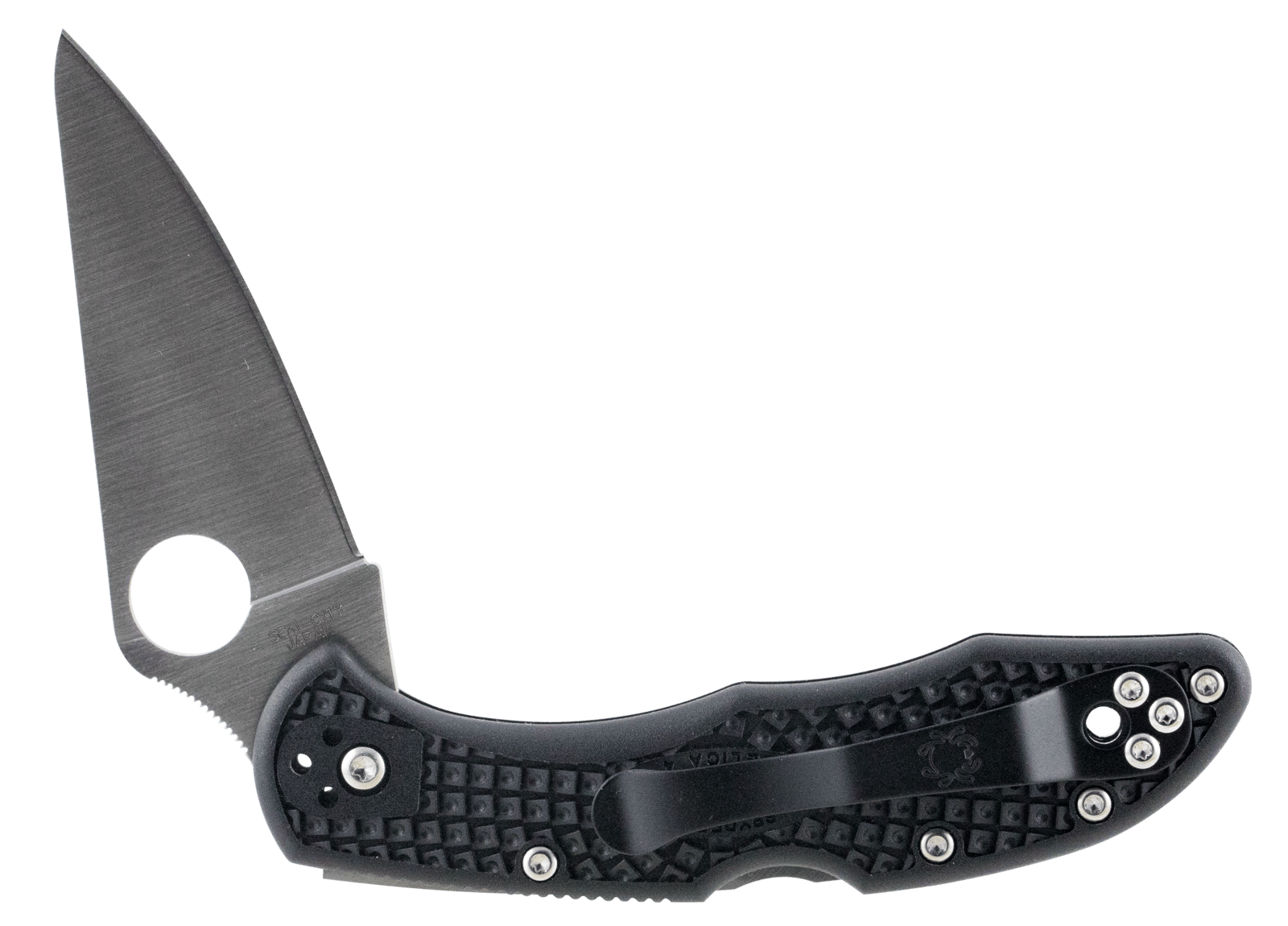 Spyderco C11FPBK Delica Folder 2.875" VG-10 Flat Ground Plain Edge Fiberglass Reinforced Nylon Black