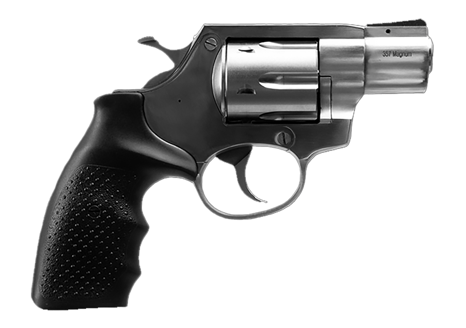 Rock Island 3520S AL3.1  Medium Frame 357 Mag 6 Shot, 2" Stainless Full Shroud Barrel, Cylinder & Frame, Black Finger Grooved Rubber Grip, Transfer Bar Safety, Exposed Hammer