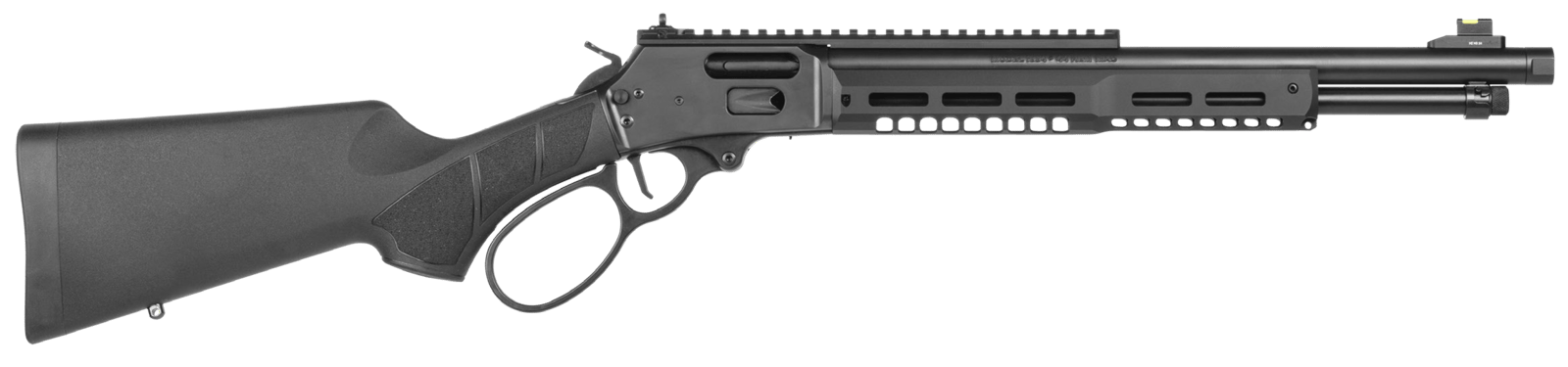Smith & Wesson 14193 1854 Stealth Hunter 44 Rem Mag 8+1 16.30" Black Armornite Threaded Barrel, Black Anodized Aluminum Receiver w/Picatinny Rail, Fixed w/Textured Grip Panels Black Synthetic Stock