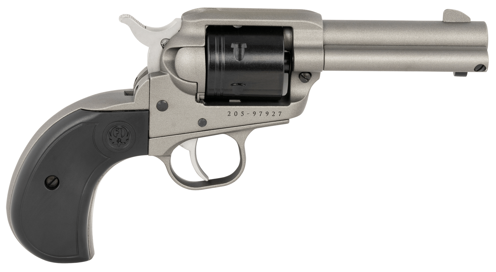 Ruger 2016 Wrangler  22 LR 6 Shot 3.75" Silver Cerakote Steel Barrel, Silver Cerakote Aluminum Frame, Black Cerakote Cylinder, Black Birdshead Grip, Exposed Hammer