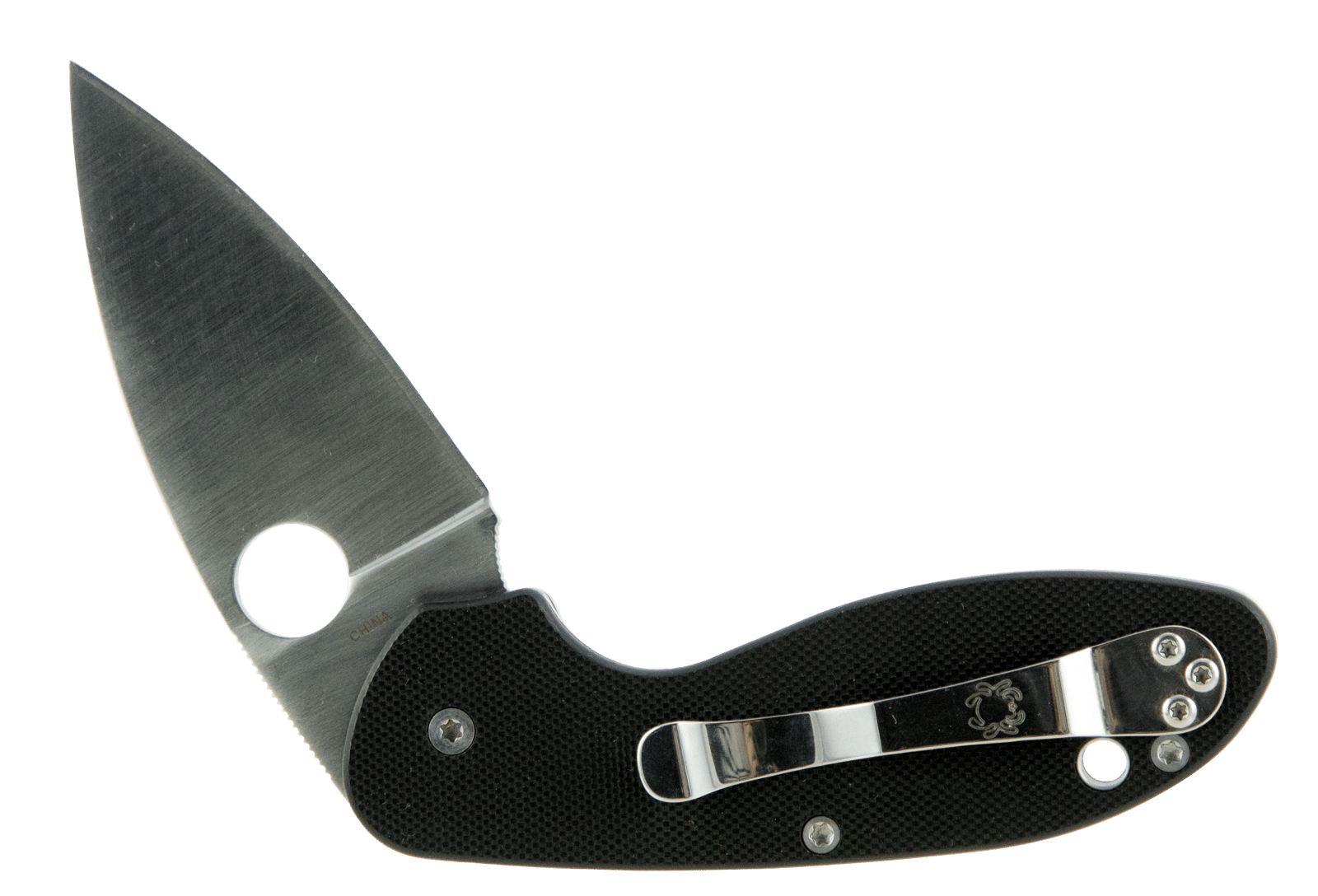 Spyderco C216GP Efficient  2.98" Folding Drop Point Plain 8Cr13MoV SS Blade Black G10 Handle Includes Pocket Clip