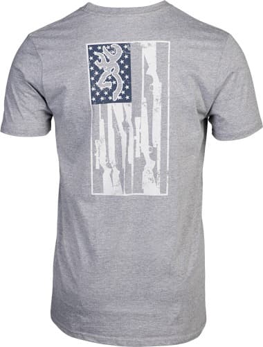 BROWNING SS T-SHIRT BROWNING LEGACY FLAG HTHR GRAY XXLARGE