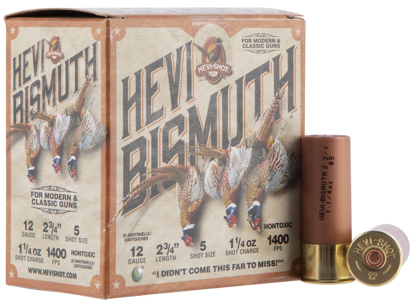 HEVI-Shot HS14715 HEVI-Bismuth Upland 12Gauge 2.75" 1 1/4oz Bismuth 5Shot 25 Per Box/10 Case