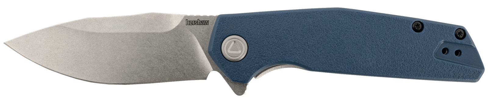 Kershaw 2036 Lucid  3.20" Folding Clip Point Plain Stonewashed 8Cr13MoV SS Blade/Blue/Stonewashed Glass Filled Nylon/SS Handle Includes Pocket Clip