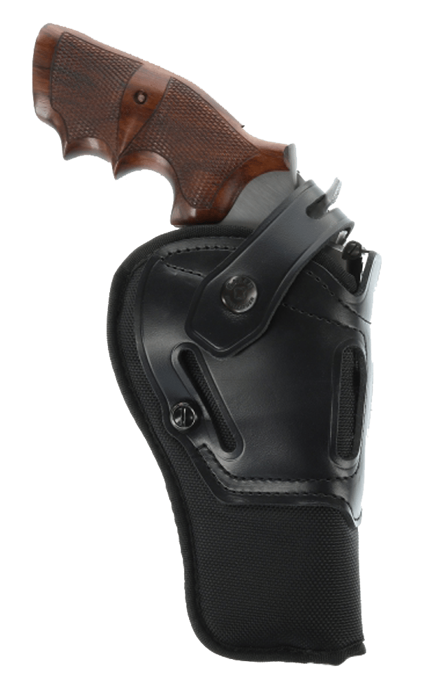 Galco SR46B Switchback OWB Black Leather Belt Slide Fits Ruger GP100/S&W K Frame Fits 6" Barrel Ambidextrous