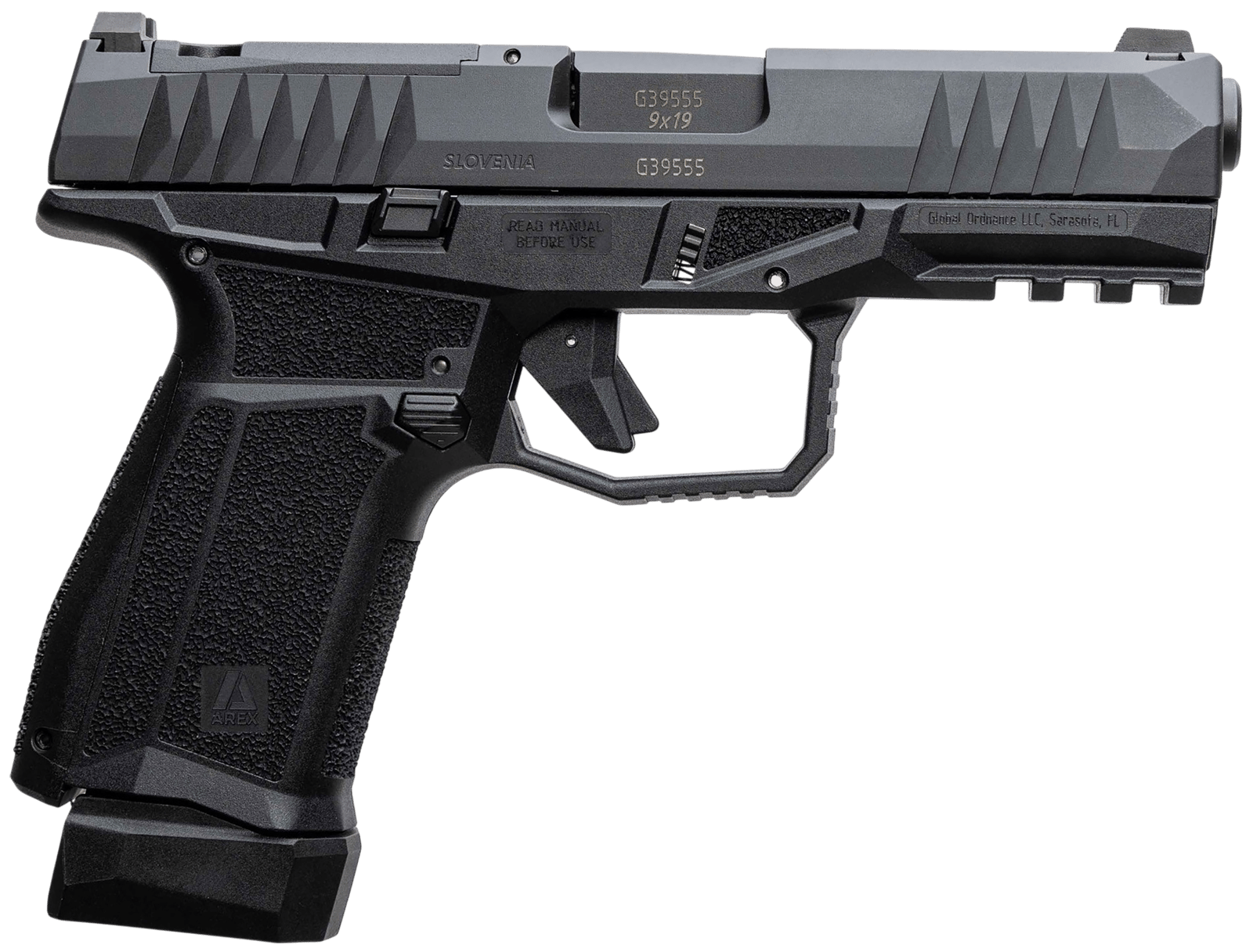 AREX 815537024074 Delta M Gen2 Compact Frame 9mm Luger 15+1 4" Black Steel Barrel, Black Nitride Steel Optic Cut/Serrated Slide, Black Polymer Frame w/Picatinny Rail, Black Stippled Grip, Ambidextrous