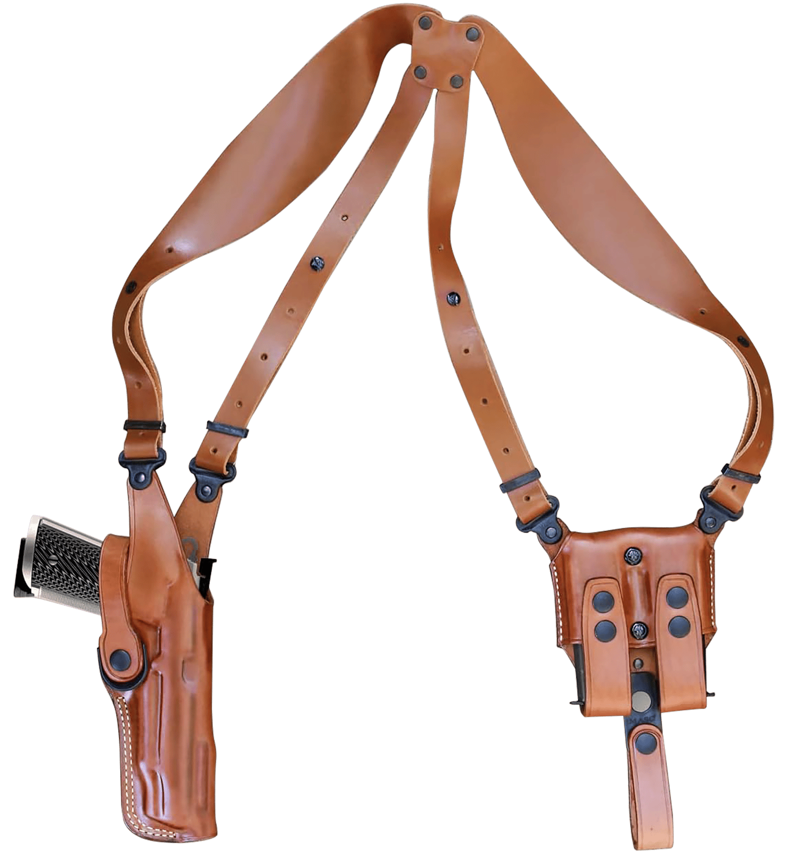 1791 Gunleather NSS2.1CBRVR  Optic Ready Shoulder Vertical Brown Fits Glock 17 Right Hand