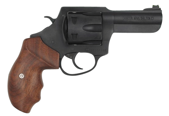 Charter Arms 63546 Professional  357 Mag 6 Shot, 3" Black Nitride Steel Barrel, Cylinder & Frame w/Walnut Finger Grooved Grip