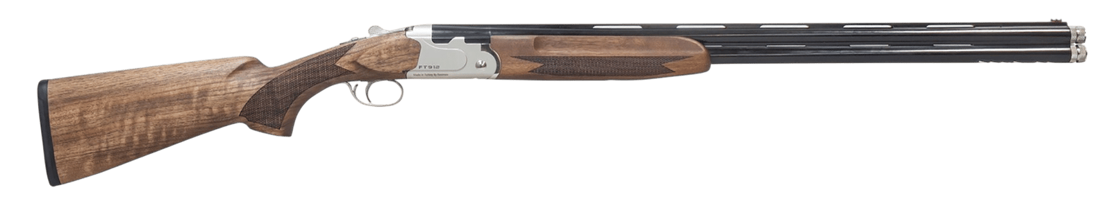 Pointer REXFT912BSW12 FT912 Field Trek Full Size 12 Gauge Break Open 3" 2rd 28" Black Over/Under Vent Rib Barrel, Silver Steel Receiver, Fixed Walnut Stock, Ambidextrous