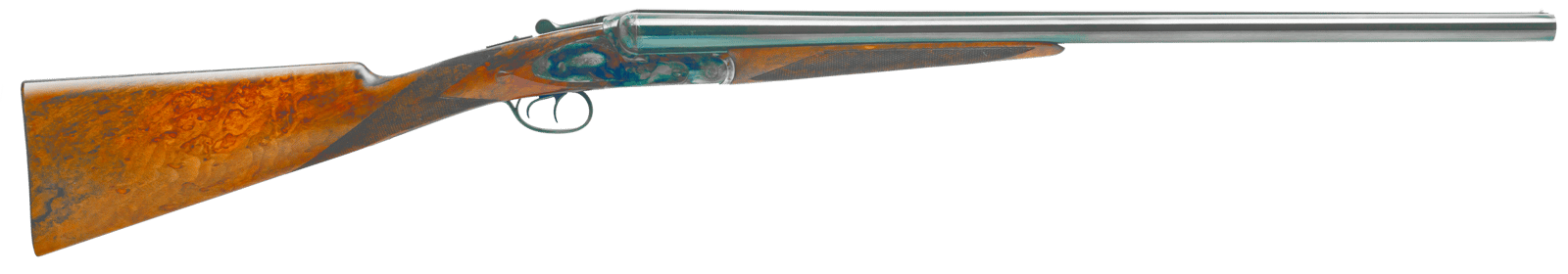 Dickinson LLC  Plantation 410 Gauge Break Open 2.75" 2rd 28" Gloss Blued Side By Side Barrel, True Bone-Charcoal Case Hardening Engraved Receiver, English Style Turkish Walnut Stock