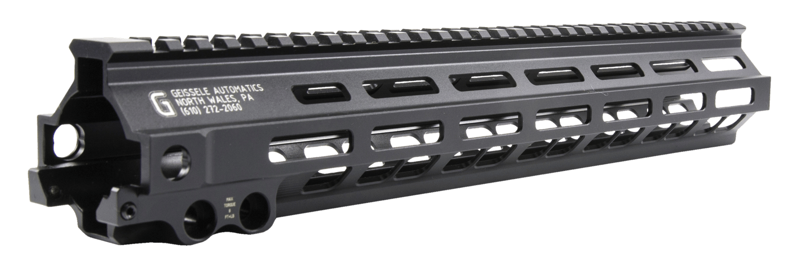 Geissele Automatics 05285B MK8 Super Modular Rail 13.50" M-LOK Style Made of 6061-T6 Aluminum with Black Anodized Finish for AR-Platform