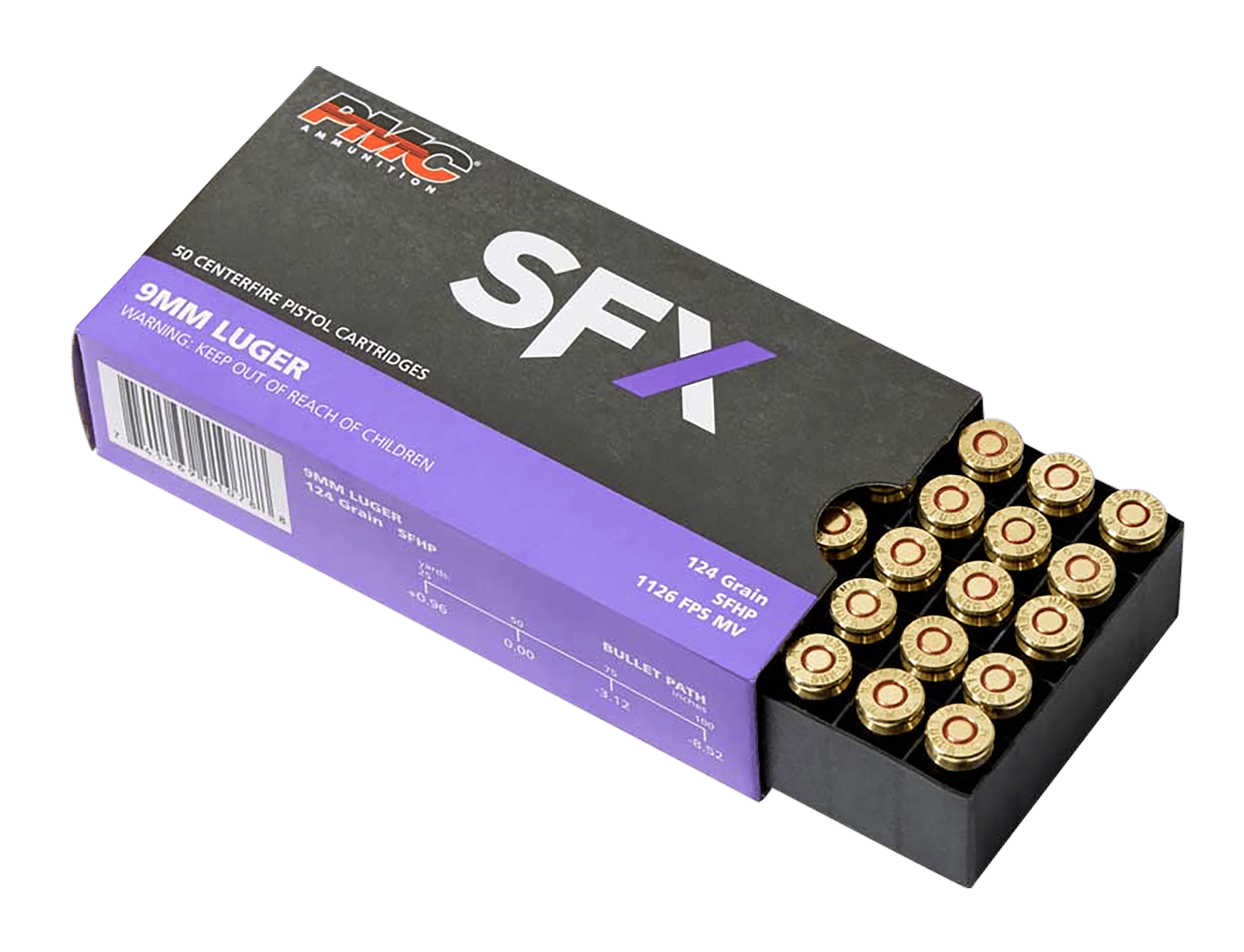 PMC 9SFX SFx  9mmLuger 124gr StarFire Hollow Point 50 Per Box/20 Case
