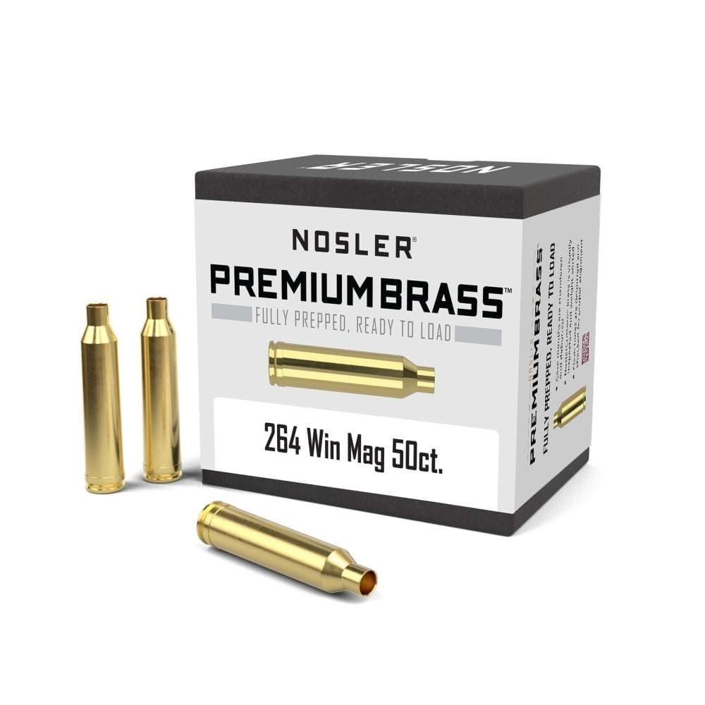 Nosler Unprimed Brass Rifle Cartridge Cases .264 Win Mag 50/ct