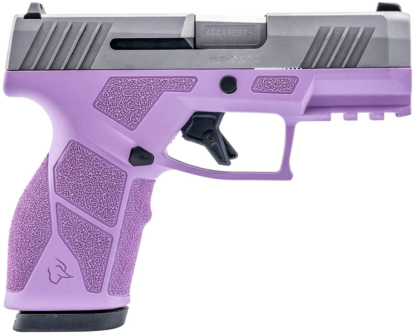 Taurus 1-GX2939LP-10 GX2  9mm Luger 10+1 3.37" Matte Stainless Steel Barrel, Matte Serrated Stainless Steel Slide, Light Purple Polymer Frame w/Picatinny Rail, Polymer Grip