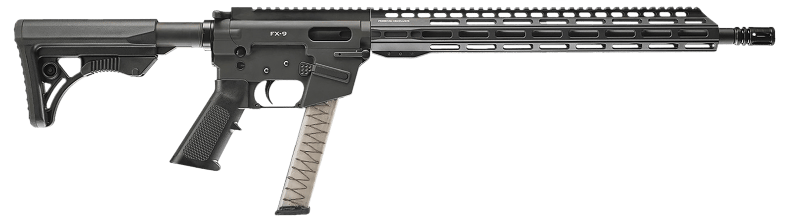 Freedom Ordance FX9R16 FX9R  9mm Luger 33+1 16" Black Anodized Barrel, Black Anodized Receiver w/Picatinny Rail, M-LOK Handguard, Leapers Adjustable Black Polymer Stock, B5 P Type Grip