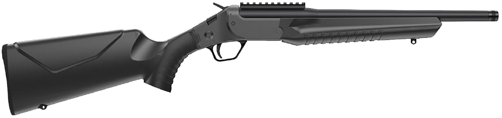 Rossi LWC357MBK LWC  357 Mag 1rd 16.50" Black Oxide Threaded Barrel, Black Picatinny Rail Steel Receiver, Black Fixed Synthetic Stock