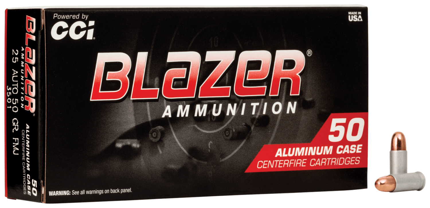 CCI 3501 Blazer Handgun 25ACP 50gr Total Metal Jacket 50 Per Box/20 Case