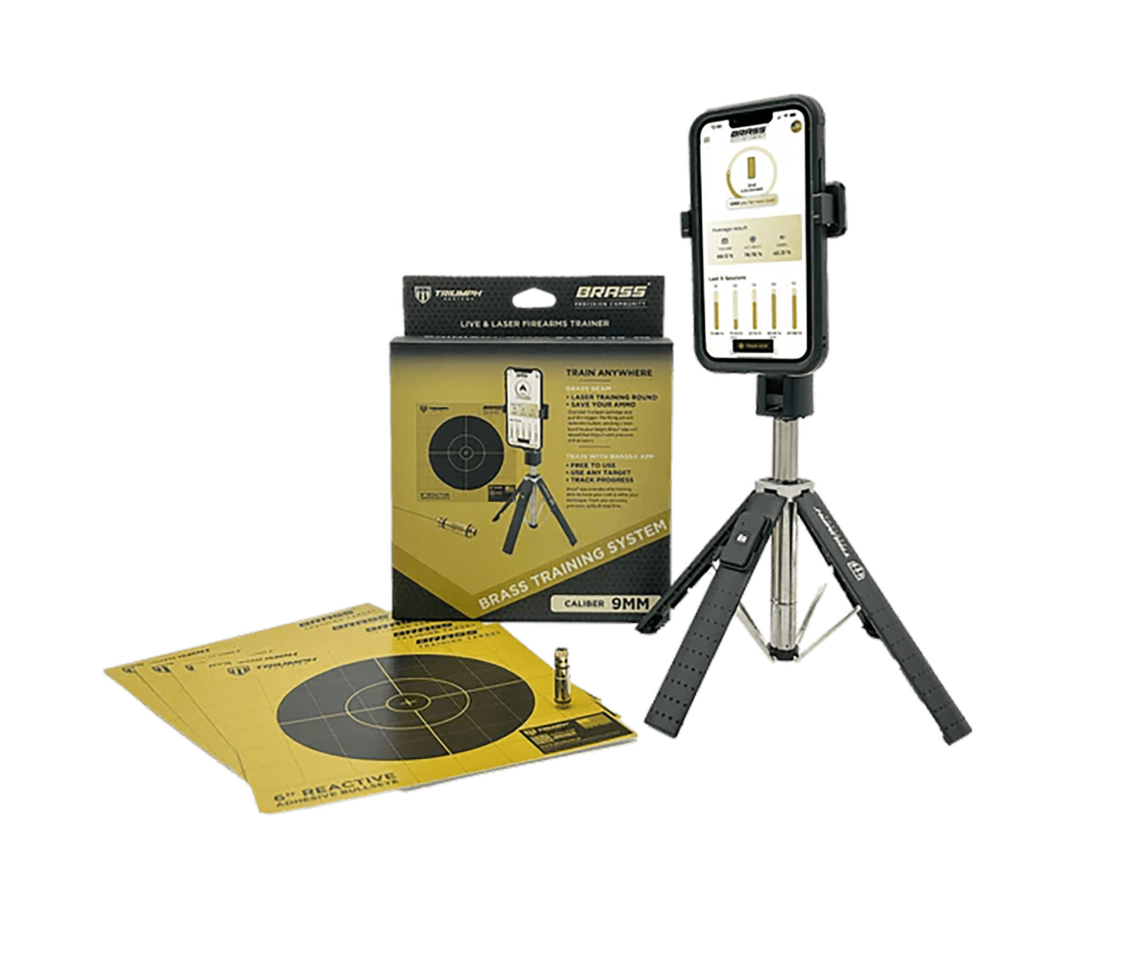 Triumph Systems TSBBBSSS Brass Training System 9mm Laser/Targets/Phone Stand