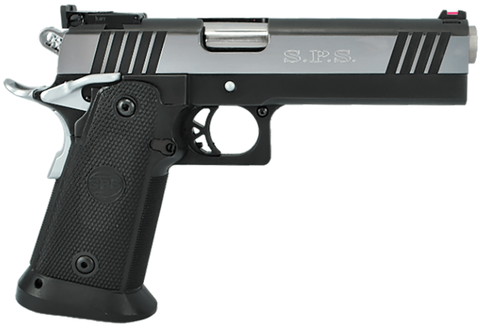 TriStar 85674 SPS Pantera 1911 9mm Luger 18+1 5" Stainless Steel Barrel, Black Chrome Serrated Steel Slide, Black Steel Frame w/Beavertail, Black Polymer Grip, Right Hand