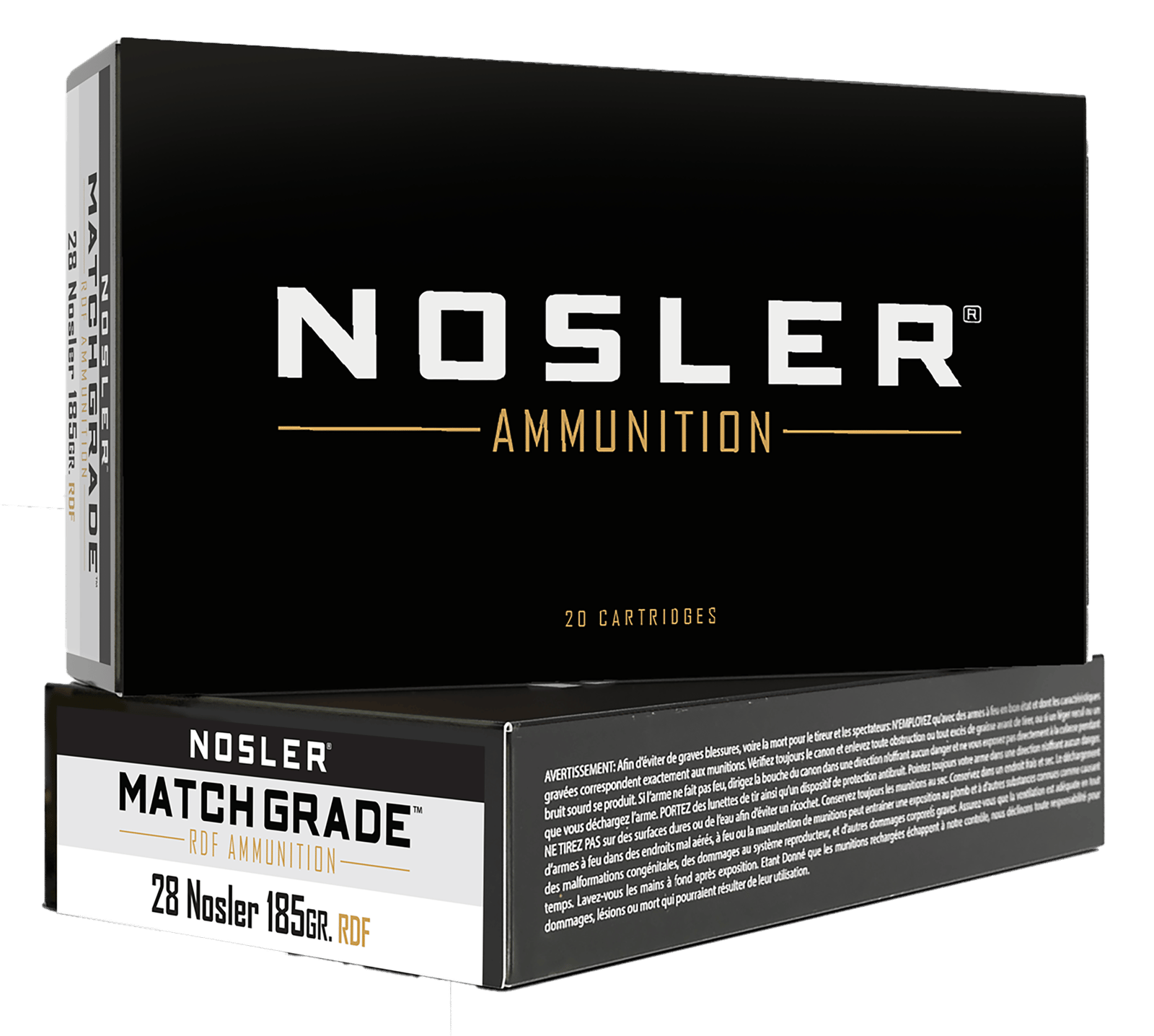 Nosler 60141 Match Grade RDF 28Nosler 185gr RDF Hollow Point Boat Tail 20 Per Box/10 Case