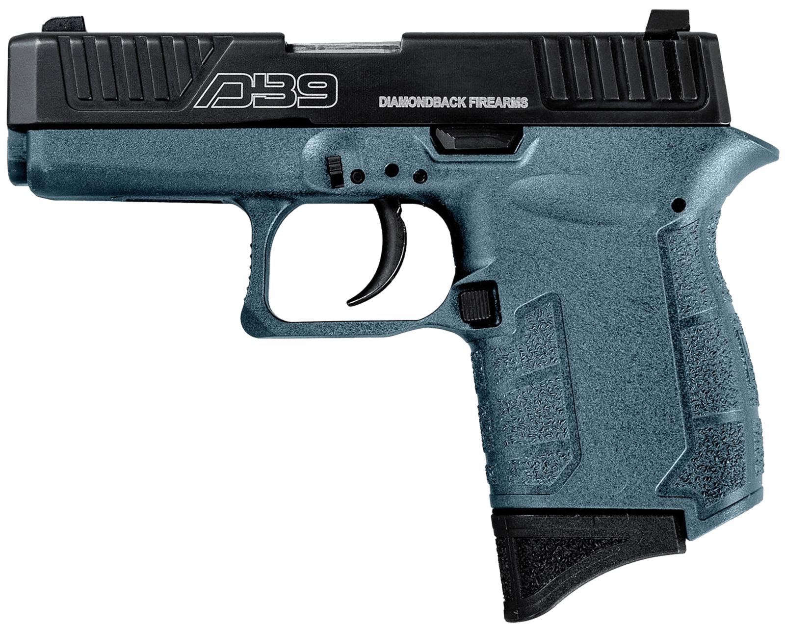Diamondback DB0200P251 DB9 Gen4 Jesse James Micro-Compact Frame 9mm Luger 6+1 3.10" Black Nitride Stainless Steel Barrel & Serrated Slide, Civil Defense Blue Cerakote Polymer Frame w/Beavertail