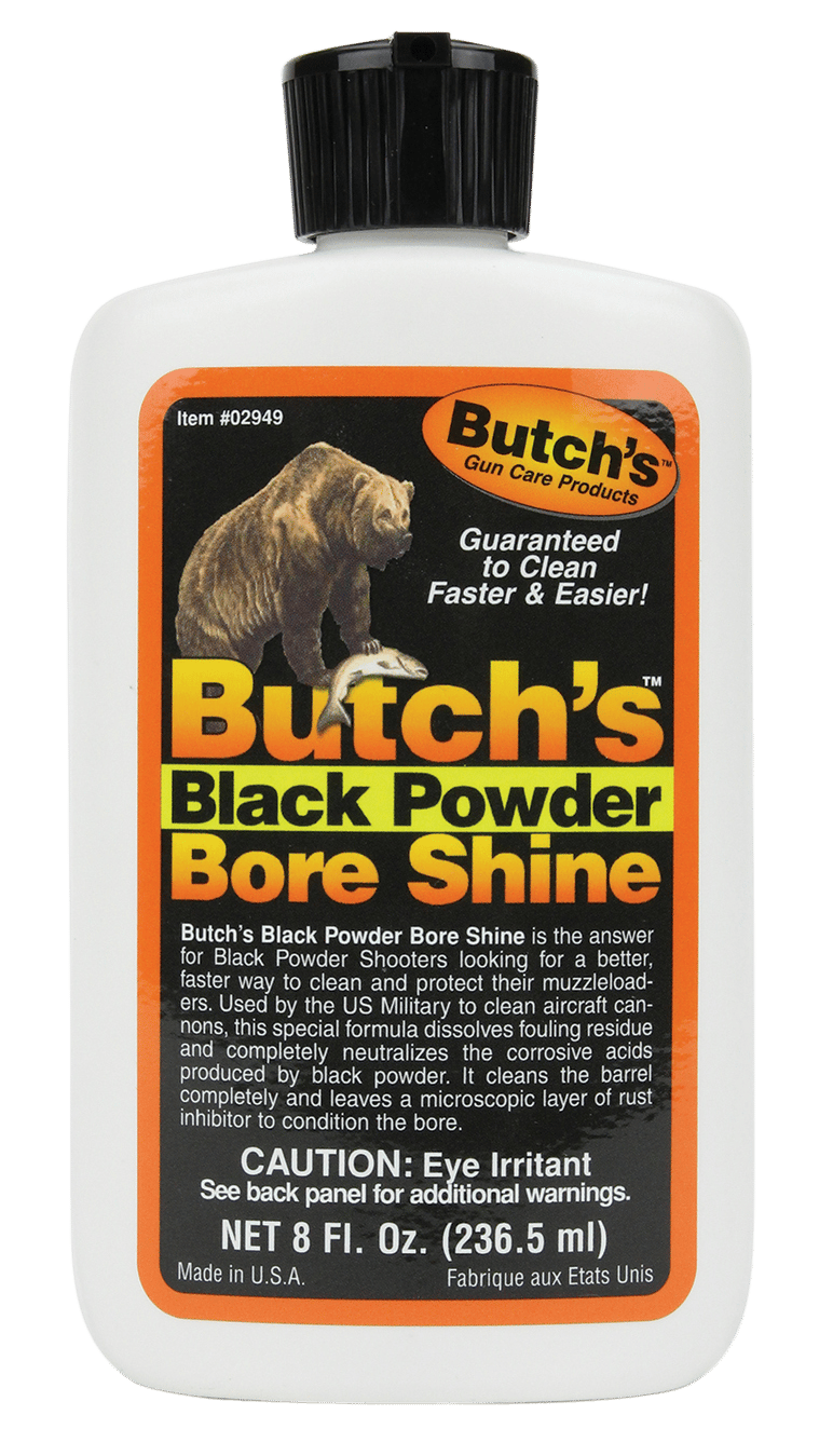 Butchs 02949 Black Powder Bore Shine 8 oz Squeeze Bottle