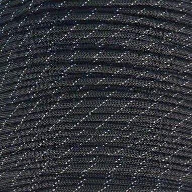 Mero 550 Paracord - 100' 550 lb Black 3 Reflctive Trac