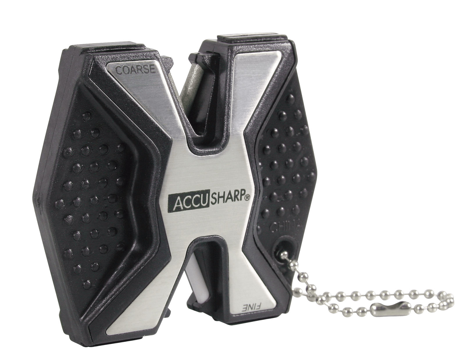 AccuSharp 017C Diamond Pro 2-Step Sharpener Hand Held Fine/Coarse Diamond, Ceramic Sharpener Black/White Aluminum
