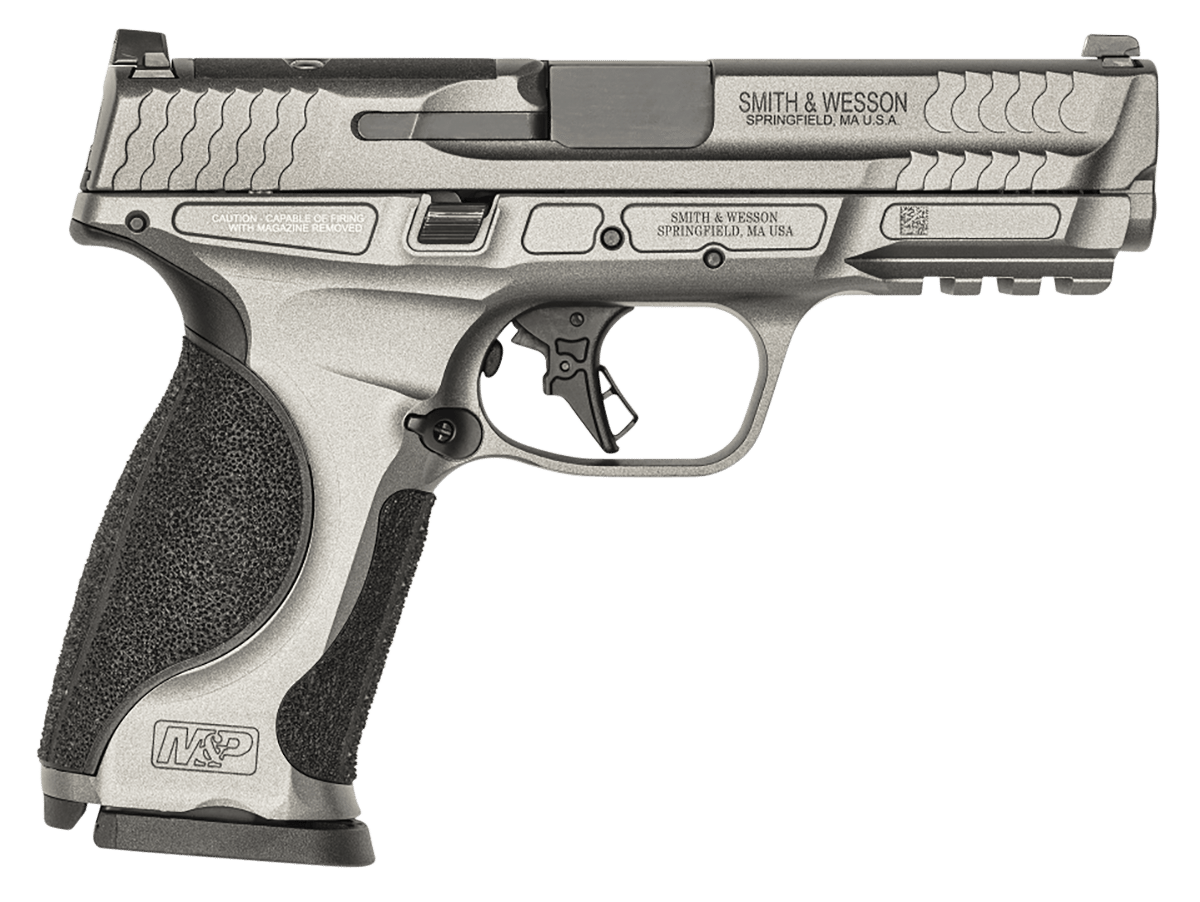 Smith & Wesson 13194 M&P M2.0 Optic Ready 9mm Luger 17+1 (3) 4.25", Tungsten Gray, Aluminum Frame with Picatinny Rail, Optic Cut Slide, Interchangeable Backstrap Grip, Ambi Controls
