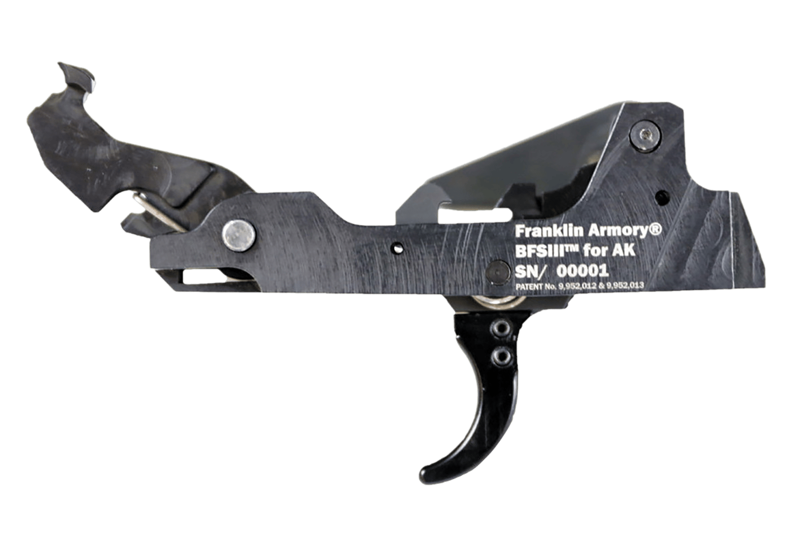 Franklin Armory 0350002BLK  Binary 9mm Black Curved Trigger Fits AK Platform
