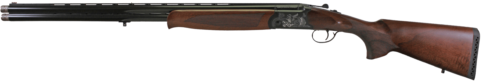 Iver Johnson Arms IJ60020 IJ600  20 Gauge Break Open 3" 2rd 28" Over/Under Vent Rib Barrel, Matte Black Chromed w/Engraving Steel Receiver, Fixed Walnut Checkered Wood Stock & Forend