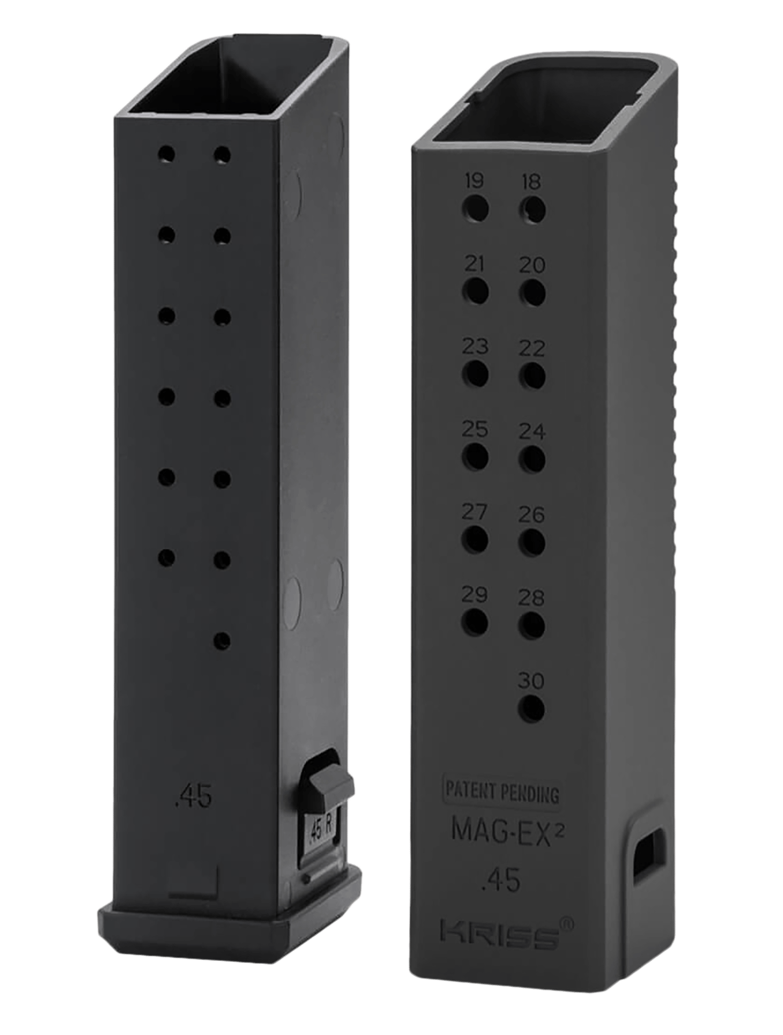 Kriss USA KVAMX2K90BL00 Mag-Ex2 Extension Kit Extended 9mm Luger 40rd Compatible w/Glock 17 Gen3-5 17rd Magazines Black Polymer