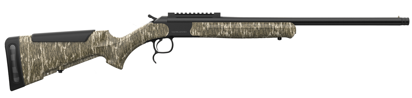 Retay USA GML20BTL Gamelander 20 Gauge Single Shot 3" 1rd Black Deep Bore Barrel, Black Drilled & Tapped Receiver w/Picatinny Rail, Adj LOP Bottomland Synthetic Stock
