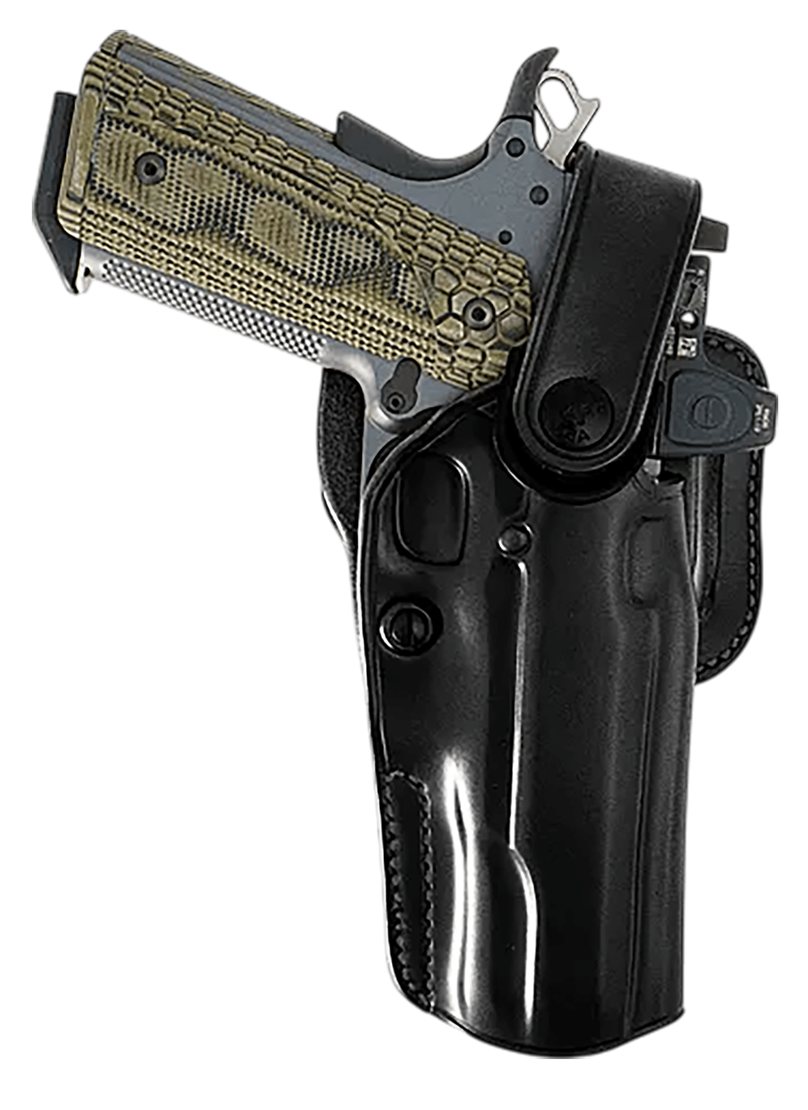 Galco APO224RB APO Strongside/Crossdraw OWB Black Steerhide Fits Glock 17 Gen1-5 Belt Holster Right Hand