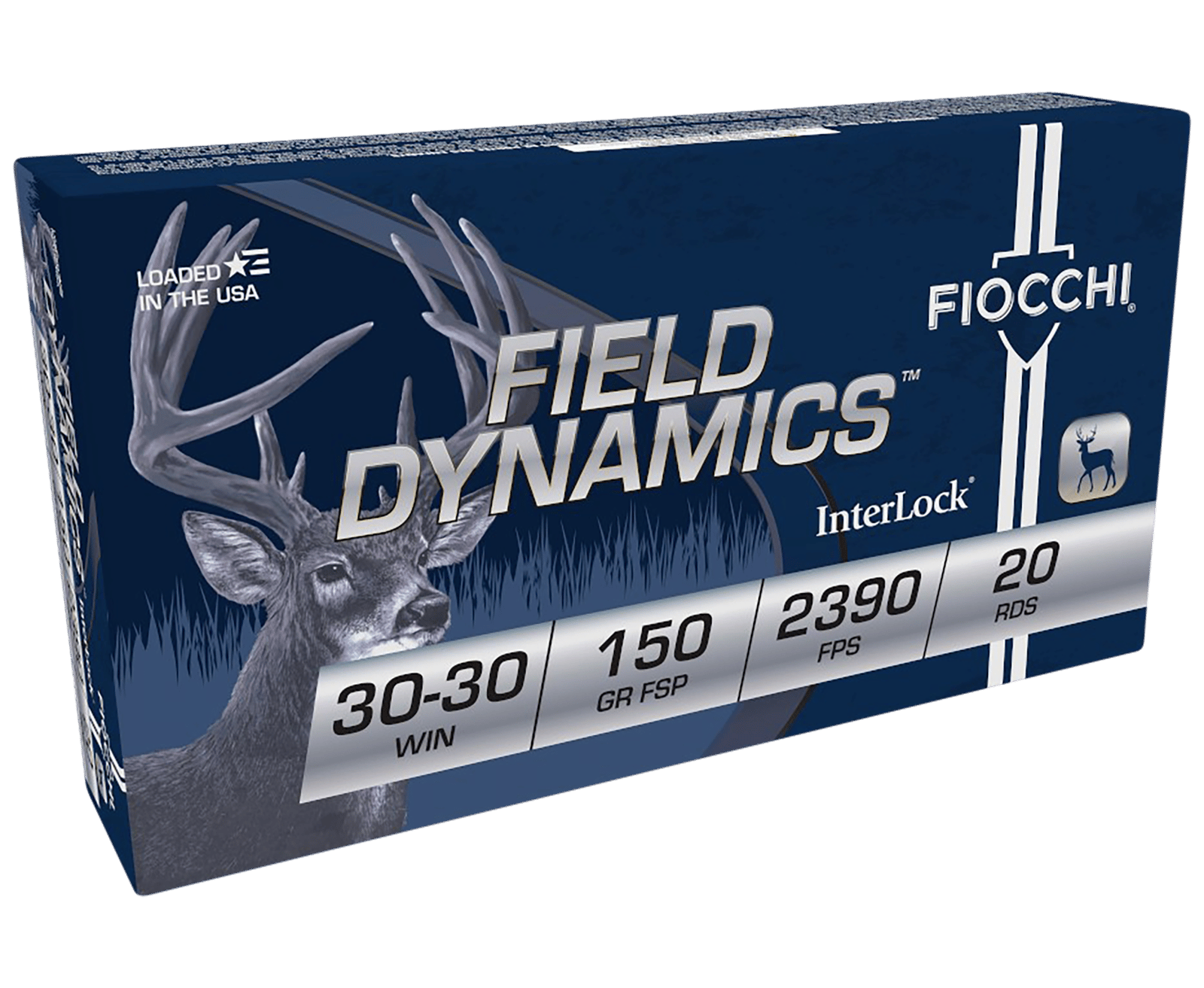 Fiocchi 3030B Field Dynamics InterLock 30-30Win 150gr Flat Soft Point 20 Per Box/10 Case