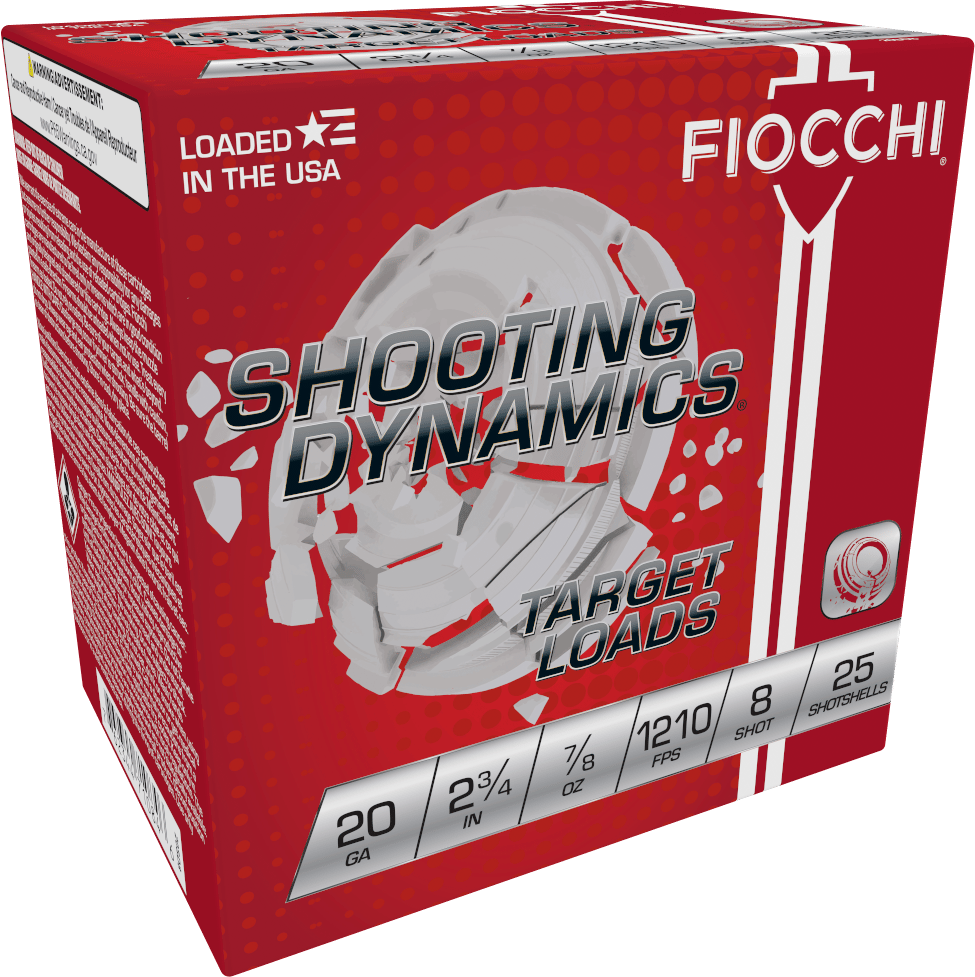 Fiocchi 20SD8 Shooting Dynamics Target 20Gauge 2.75" 7/8oz 8Shot 25 Per Box/10 Case