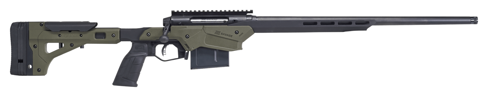 Savage Arms 57549 Axis II Precision 223 Rem 10+1 22", Matte Black Rec/Barrel OD Green Adjustable MDT Aluminum Chassis Stock Black Polymer Grip Right Hand